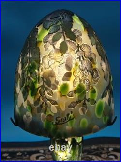 Art Nouveau Style Emile Galle Blown glass Desk lamp light US Duty Free