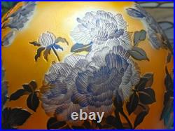 Art Nouveau Style Emile Galle Blown glass Desk lamp light US Duty Free