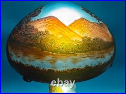 Art Nouveau Style Emile Galle Blown glass Desk lamp light US Duty Free
