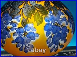 Art Nouveau Style Emile Galle Blown glass Desk lamp light US Duty Free