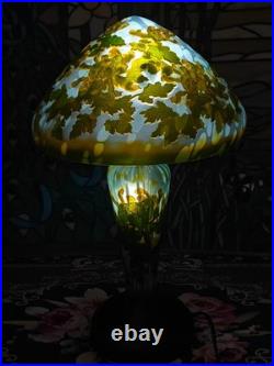 Art Nouveau Style Emile Galle Blown glass Desk lamp light US Duty Free