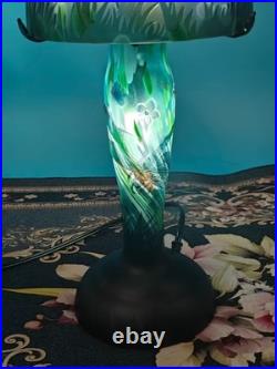 Art Nouveau Style Emile Galle Blown glass Desk lamp light US Duty Free