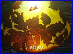 Art Nouveau Style Emile Galle Blown glass Desk lamp light US Duty Free