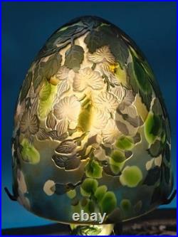 Art Nouveau Style Emile Galle Blown glass Desk lamp light US Duty Free