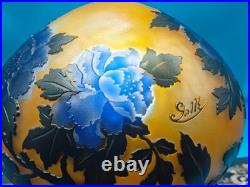 Art Nouveau Style Emile Galle Blown glass Desk lamp light US Duty Free