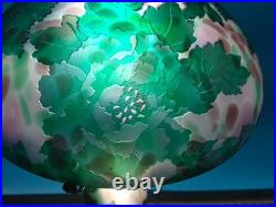 Art Nouveau Style Emile Galle Blown glass Desk lamp light US Duty Free