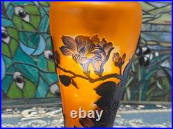 Art Nouveau Style Emile Galle Blown glass Desk lamp light US Duty Free