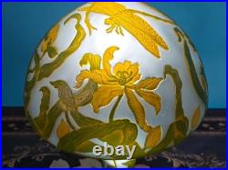 Art Nouveau Style Emile Galle Blown glass Desk lamp light US Duty Free