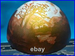 Art Nouveau Style Emile Galle Blown glass Desk lamp light US Duty Free