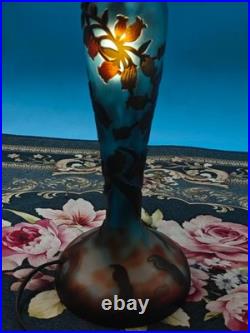 Art Nouveau Style Emile Galle Blown glass Desk lamp light US Duty Free