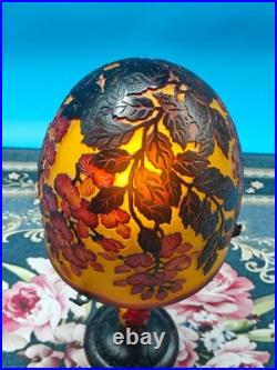 Art Nouveau Style Emile Galle Blown glass Desk lamp light US Duty Free