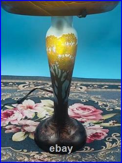Art Nouveau Style Emile Galle Blown glass Desk lamp light US Duty Free