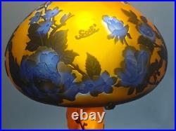 Art Nouveau Style Emile Galle Blown glass Desk lamp light US Duty Free