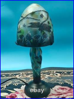 Art Nouveau Style Emile Galle Blown glass Desk lamp light US Duty Free