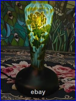 Art Nouveau Style Emile Galle Blown glass Desk lamp light US Duty Free