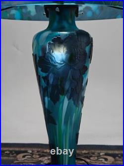 Art Nouveau Style Emile Galle Blown glass Desk lamp light US Duty Free