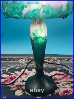 Art Nouveau Style Emile Galle Blown glass Desk lamp light US Duty Free