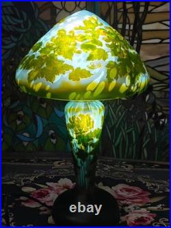 Art Nouveau Style Emile Galle Blown glass Desk lamp light US Duty Free