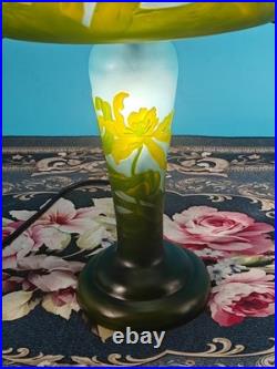Art Nouveau Style Emile Galle Blown glass Desk lamp light US Duty Free