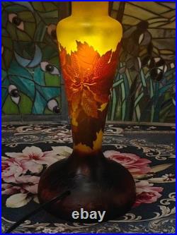 Art Nouveau Style Emile Galle Blown glass Desk lamp light US Duty Free