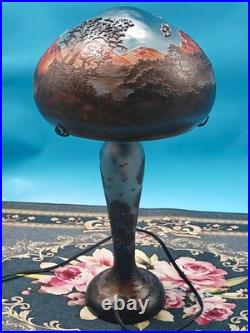 Art Nouveau Style Emile Galle Blown glass Desk lamp light US Duty Free