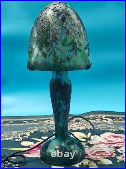 Art Nouveau Style Emile Galle Blown glass Desk lamp light US Duty Free
