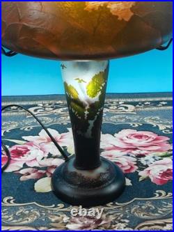 Art Nouveau Style Emile Galle Blown glass Desk lamp light US Duty Free