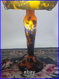 Art Nouveau Style Emile Galle Blown glass Desk lamp light US Duty Free