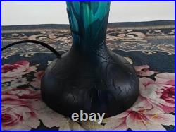 Art Nouveau Style Emile Galle Blown glass Desk lamp light US Duty Free