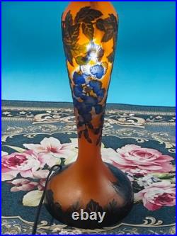 Art Nouveau Style Emile Galle Blown glass Desk lamp light US Duty Free