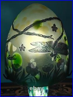 Art Nouveau Style Emile Galle Blown glass Desk lamp light US Duty Free