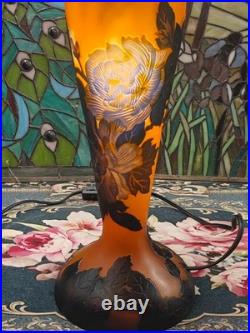 Art Nouveau Style Emile Galle Blown glass Desk lamp light US Duty Free