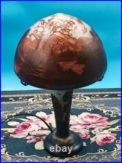 Art Nouveau Style Emile Galle Blown glass Desk lamp light US Duty Free