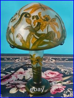 Art Nouveau Style Emile Galle Blown glass Desk lamp light US Duty Free