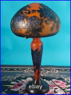 Art Nouveau Style Emile Galle Blown glass Desk lamp light US Duty Free