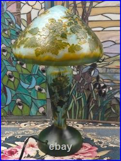 Art Nouveau Style Emile Galle Blown glass Desk lamp light US Duty Free