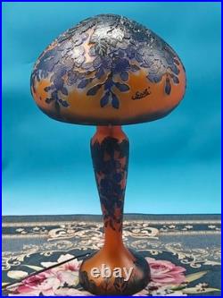 Art Nouveau Style Emile Galle Blown glass Desk lamp light US Duty Free