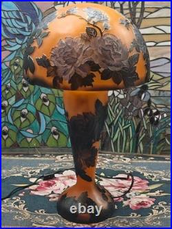 Art Nouveau Style Emile Galle Blown glass Desk lamp light US Duty Free
