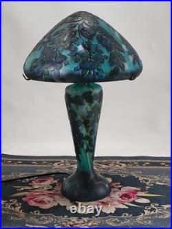 Art Nouveau Style Emile Galle Blown glass Desk lamp light US Duty Free