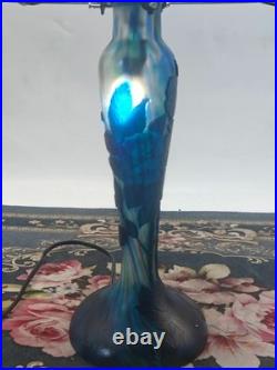 Art Nouveau Style Emile Galle Blown glass Desk lamp light US Duty Free