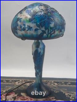 Art Nouveau Style Emile Galle Blown glass Desk lamp light US Duty Free