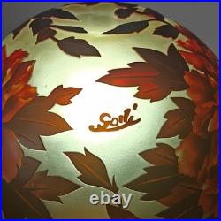 Art Nouveau Style Emile Galle Colored glass Desk lamp lightp peony Duty Free