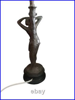 Art Nouveau Table Lamp Metal Brass Bronze Art Deco