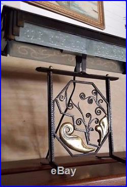 Art deco Edgar Brandt style Wrought Iron table lamp