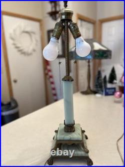 Art deco Jadite Table Lamp
