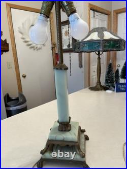 Art deco Jadite Table Lamp