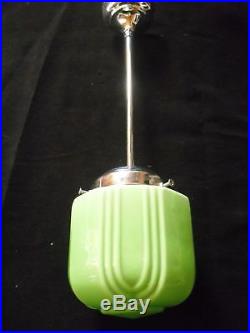 Art deco ceiling lamp. 1920/30. Original. Green Opaline globe