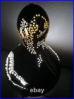 Art deco lamp shade divine defense by Me #art #painting #acrylic #beading