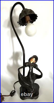 Artur Rubinstein Foundry Vienna Art Deco Lady Dancing Lamp 16 Tall Figure