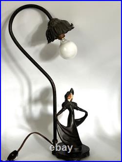 Artur Rubinstein Foundry Vienna Art Deco Lady Dancing Lamp 16 Tall Figure